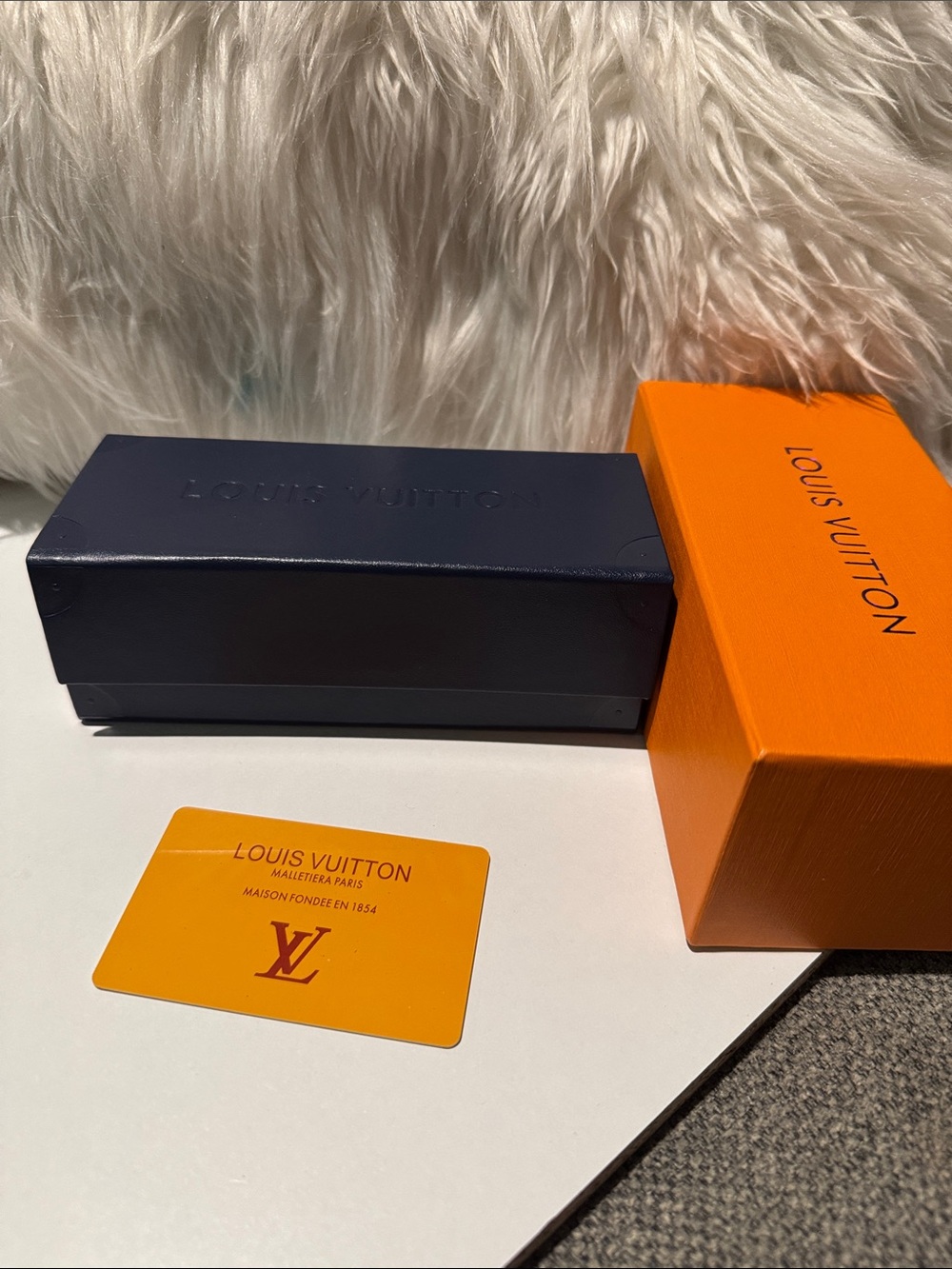 Louis Vuitton Gold Frame Sunglasses with Dark Gray Lenses and Black Temples - Picture 8 of 8